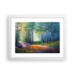 Affiche dans un cadre blanc - Poster - Paysage idyllique - 40x30 cm