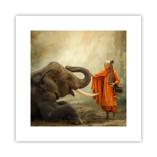 Affiche - Poster - Rencontre en voyageant - 30x30 cm