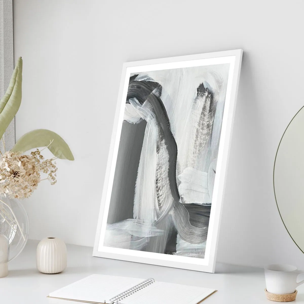 Affiche dans un cadre blanc - Poster - Un geste décisif - 30x40 cm