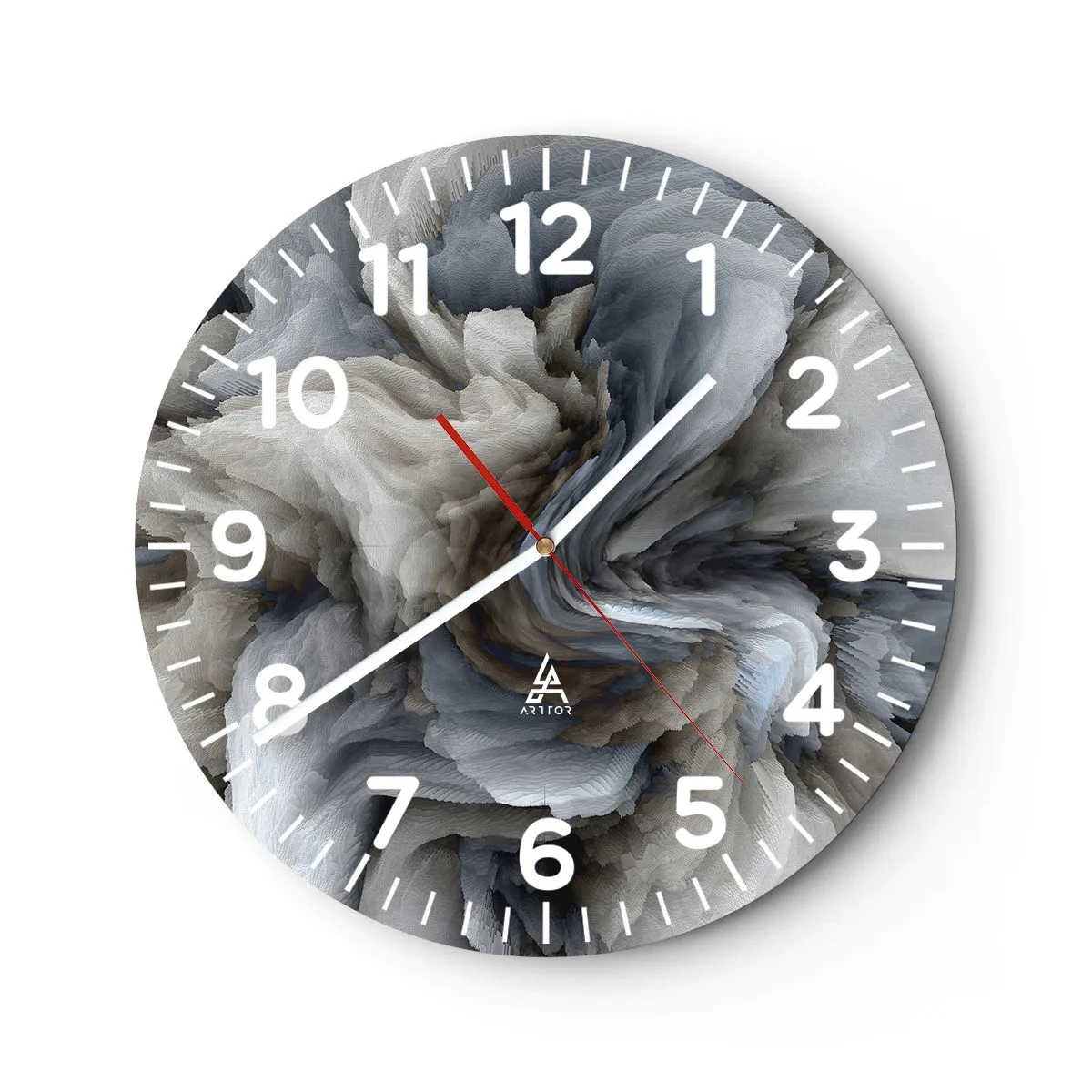 Horloge murale - Pendule murale - Pierre et fleur - 40x40 cm
