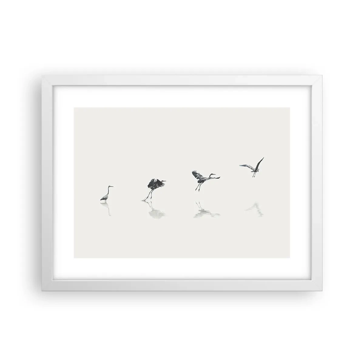 Affiche dans un cadre blanc - Poster - Quatre étapes simples - 40x30 cm