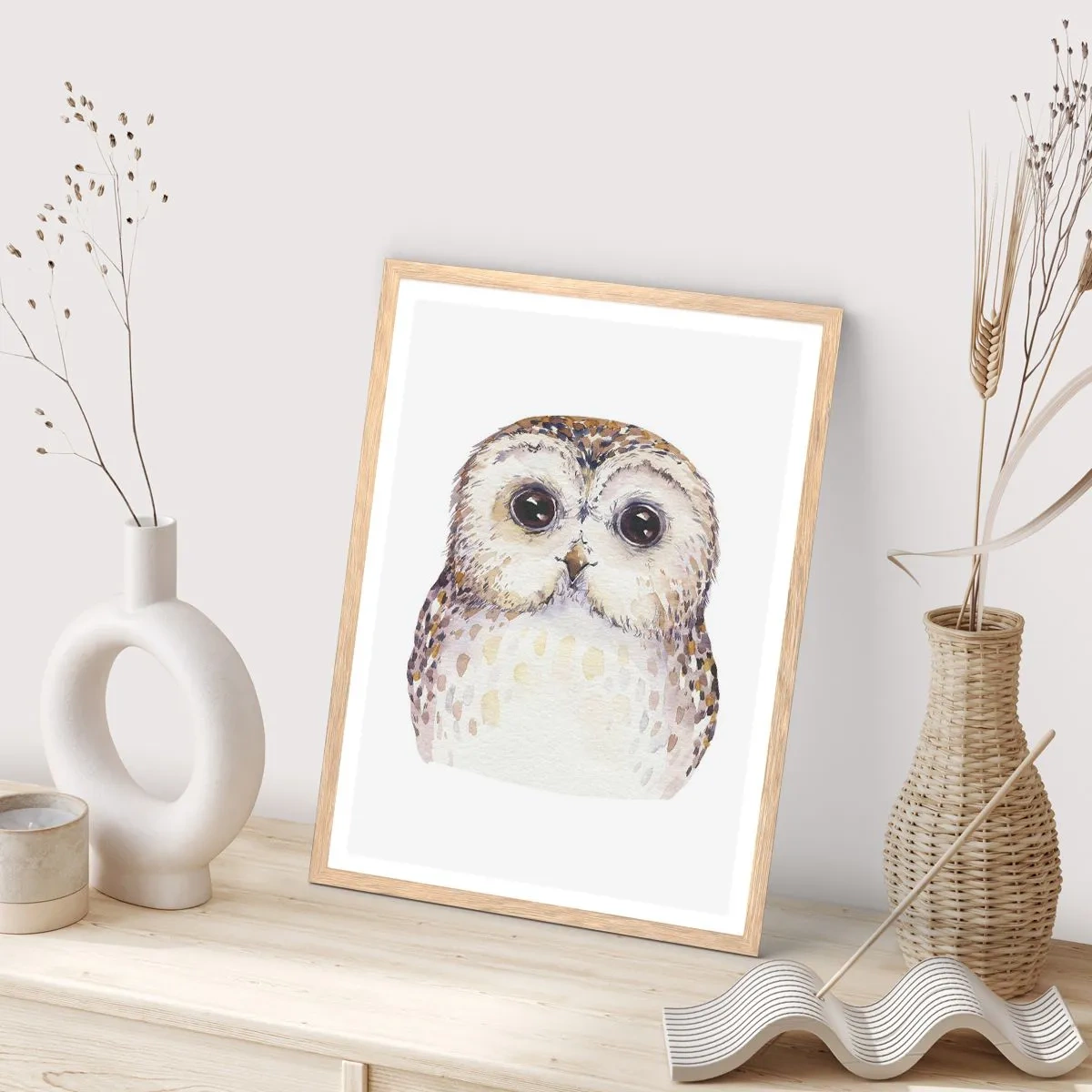 Affiche dans un chêne clair - Poster - Regarde-moi dans les yeux - 61x91 cm