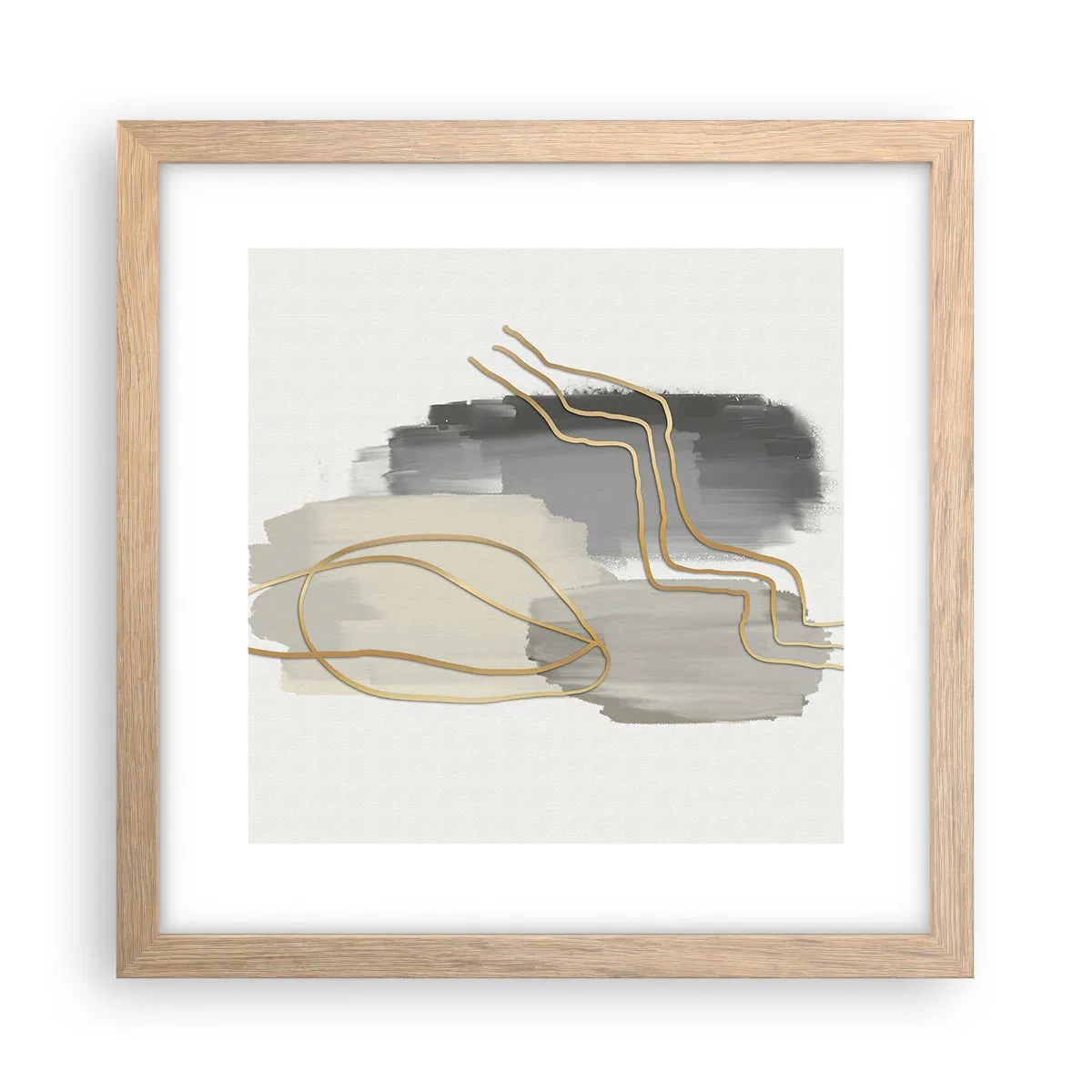 Affiche dans un chêne clair - Poster - Durée et mouvement - 30x30 cm