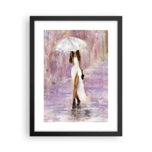 Affiche dans un cadre noir - Poster - Sous la pluie lilas - 30x40 cm