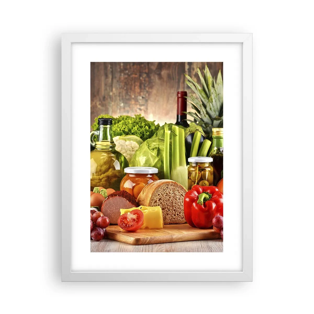 Affiche dans un cadre blanc - Poster - Fumé, cuit au four et mariné - 30x40 cm