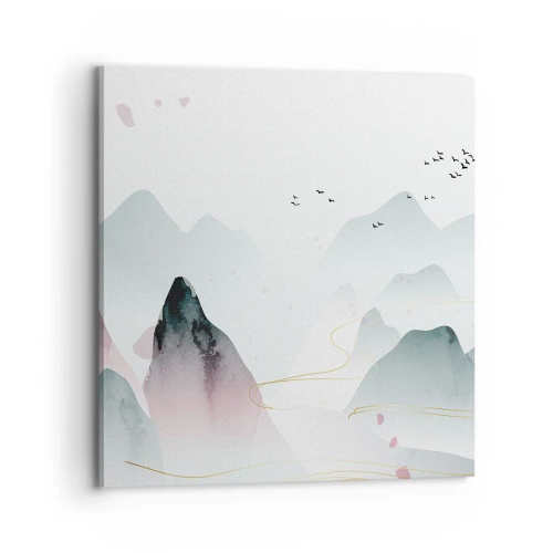 Impression sur toile - Image sur toile - Au-delà des sommets - 70x70 cm