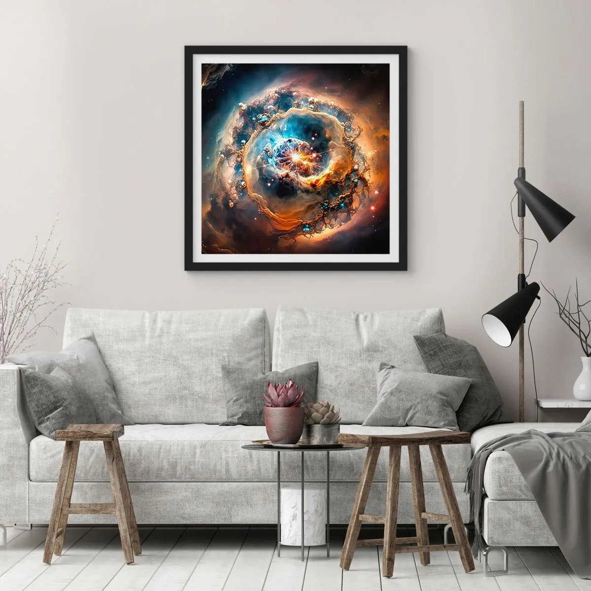 Affiche dans un cadre noir - Poster - Le début - 30x30 cm