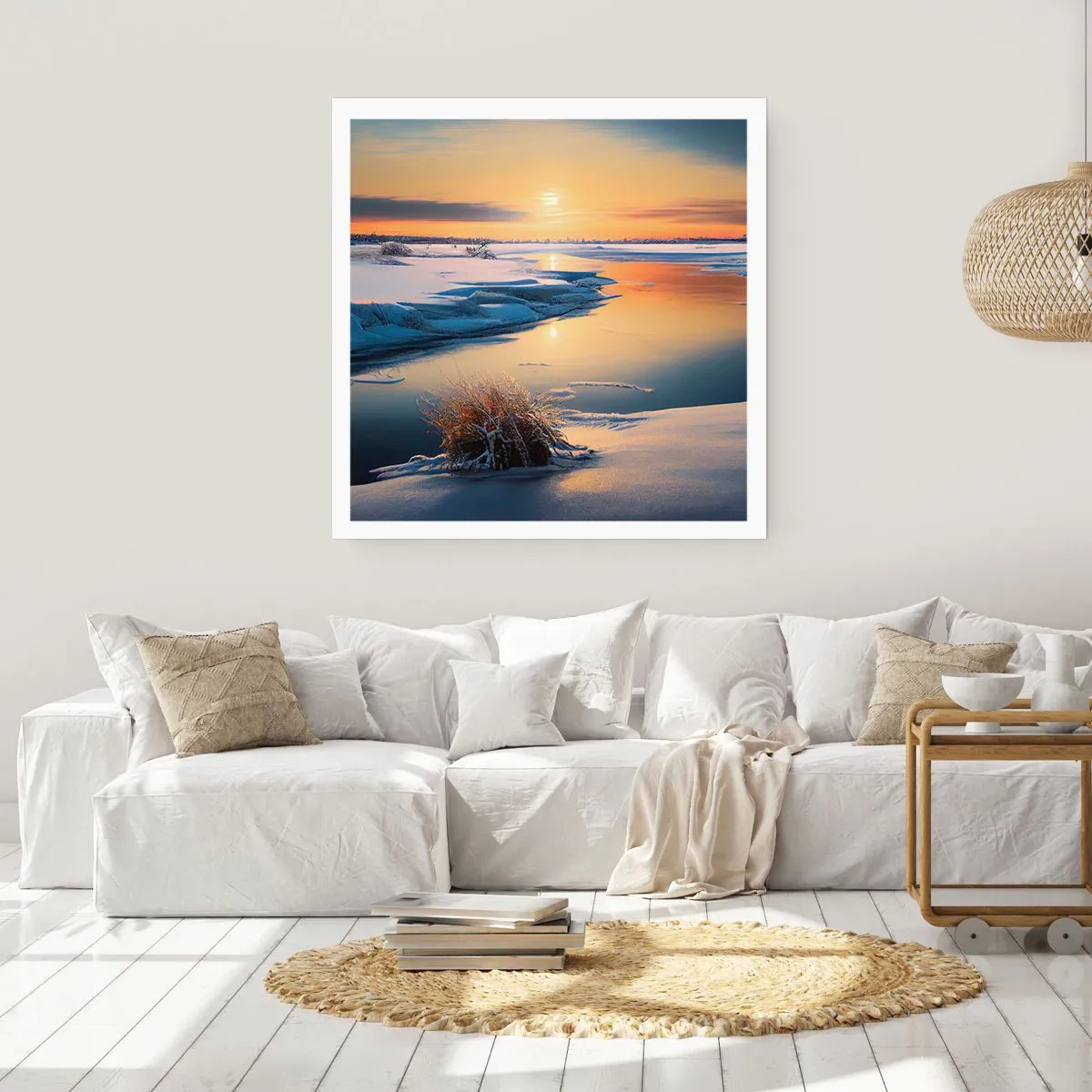 Affiche - Poster - Coucher de soleil d'hiver - 50x50 cm