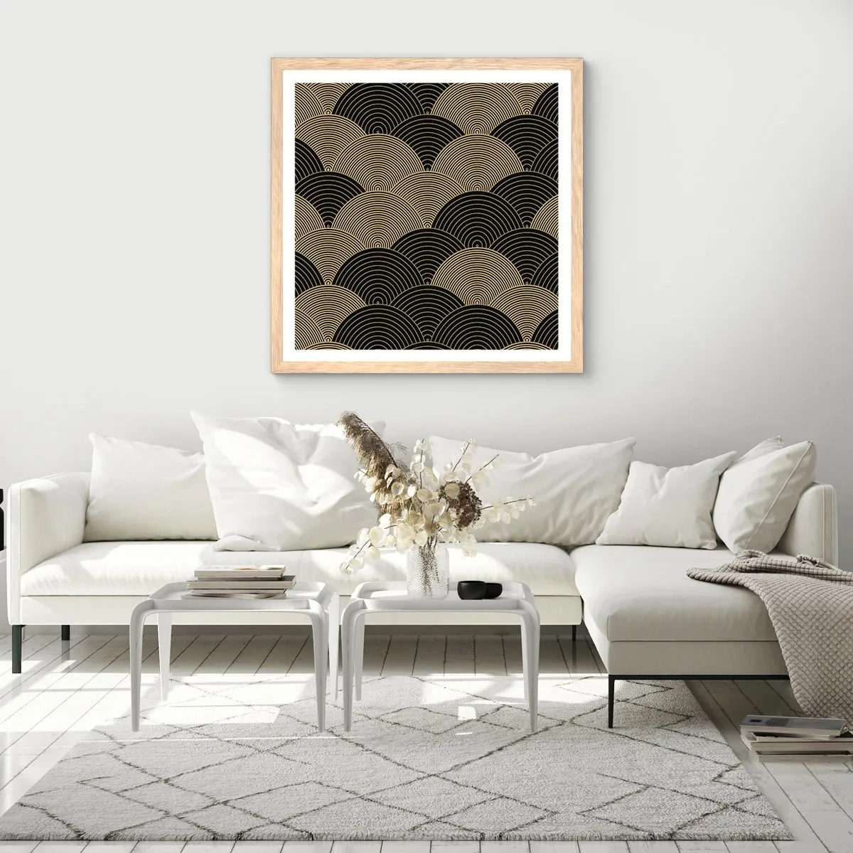 Affiche dans un chêne clair - Poster - Unité dans la multiplicité - 50x50 cm