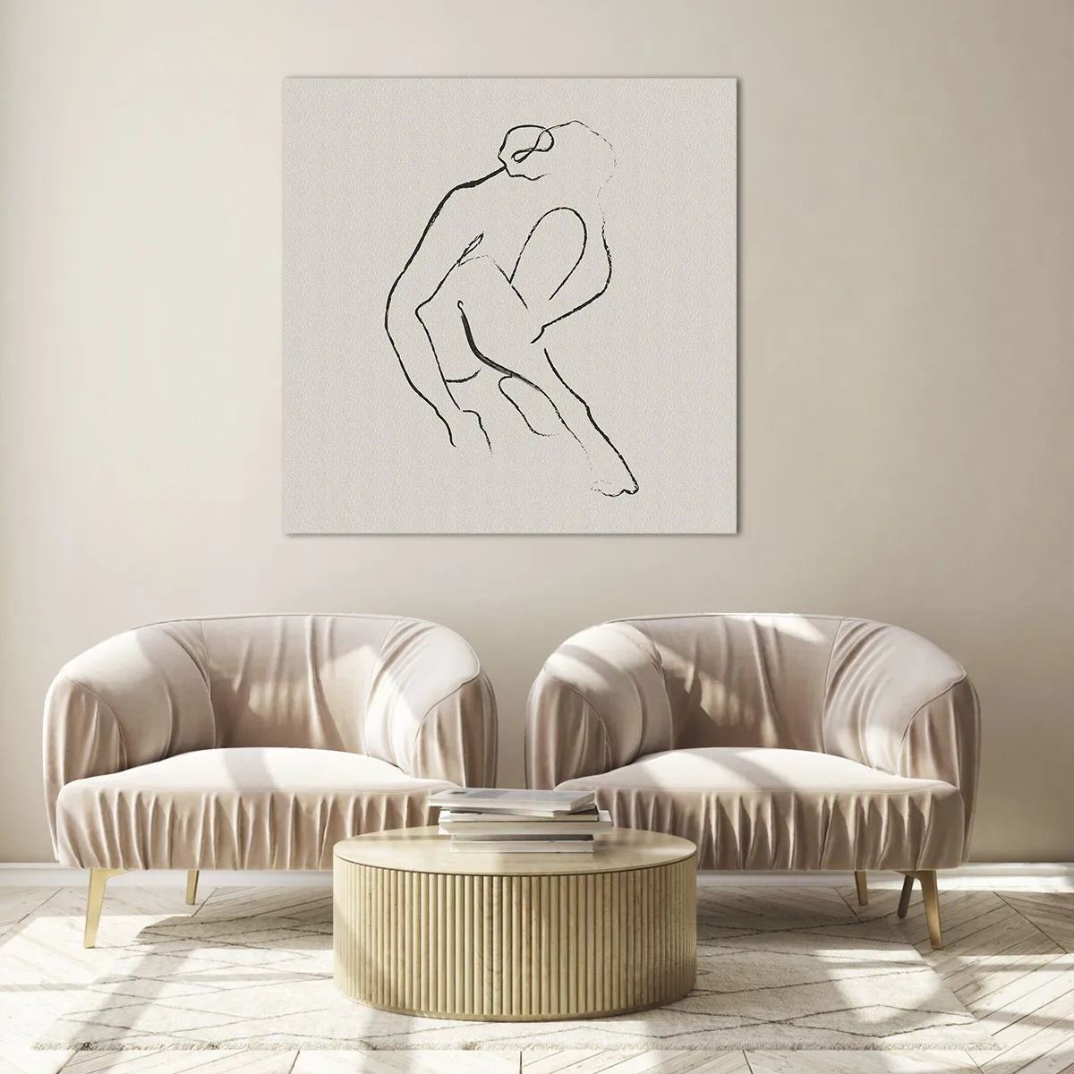 Impression sur verre - Image sur verre - Croquis intime - 70x70 cm