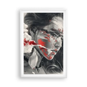 Affiche dans un cadre blanc - Poster - Dans les fumées de l'absurde - 61x91 cm