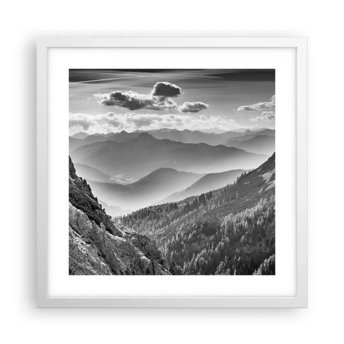 Affiche dans un cadre blanc - Poster - Jusqu'à l'horizon - 40x40 cm