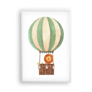 Affiche dans un cadre blanc - Poster - Les voyages de Léon - 61x91 cm