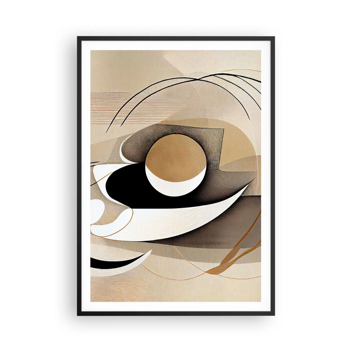 Affiche dans un cadre noir - Poster - Composition : l'essence des choses - 70x100 cm