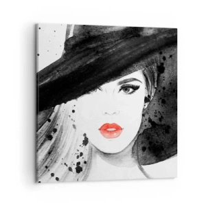 Impression sur toile - Image sur toile - Dame en noir - 50x50 cm