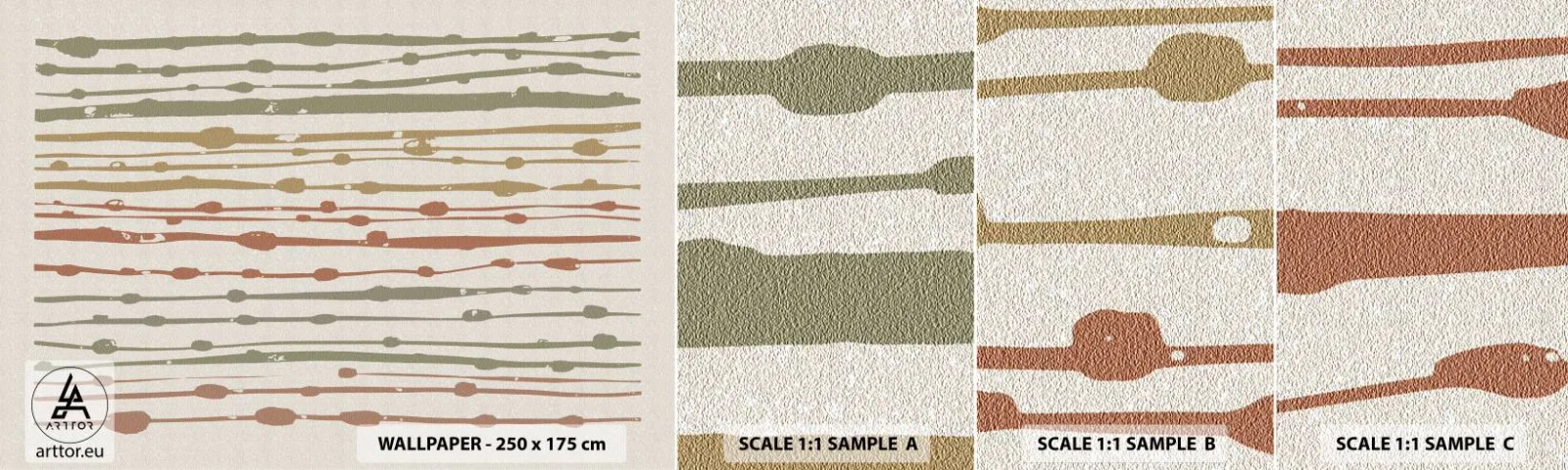 Échantillon de Papier Peint Autocollant Deluxe Sticker - Notation musicale des couleurs - Minimalisme, Pastel, Morceau - 100x30 cm
