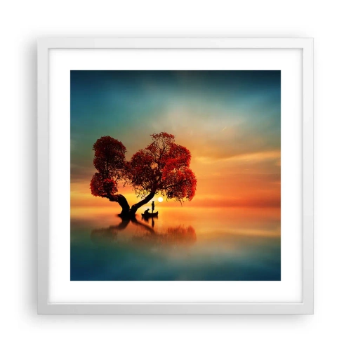 Affiche dans un cadre blanc - Poster - Plénitude et éloignement sans monde - 40x40 cm