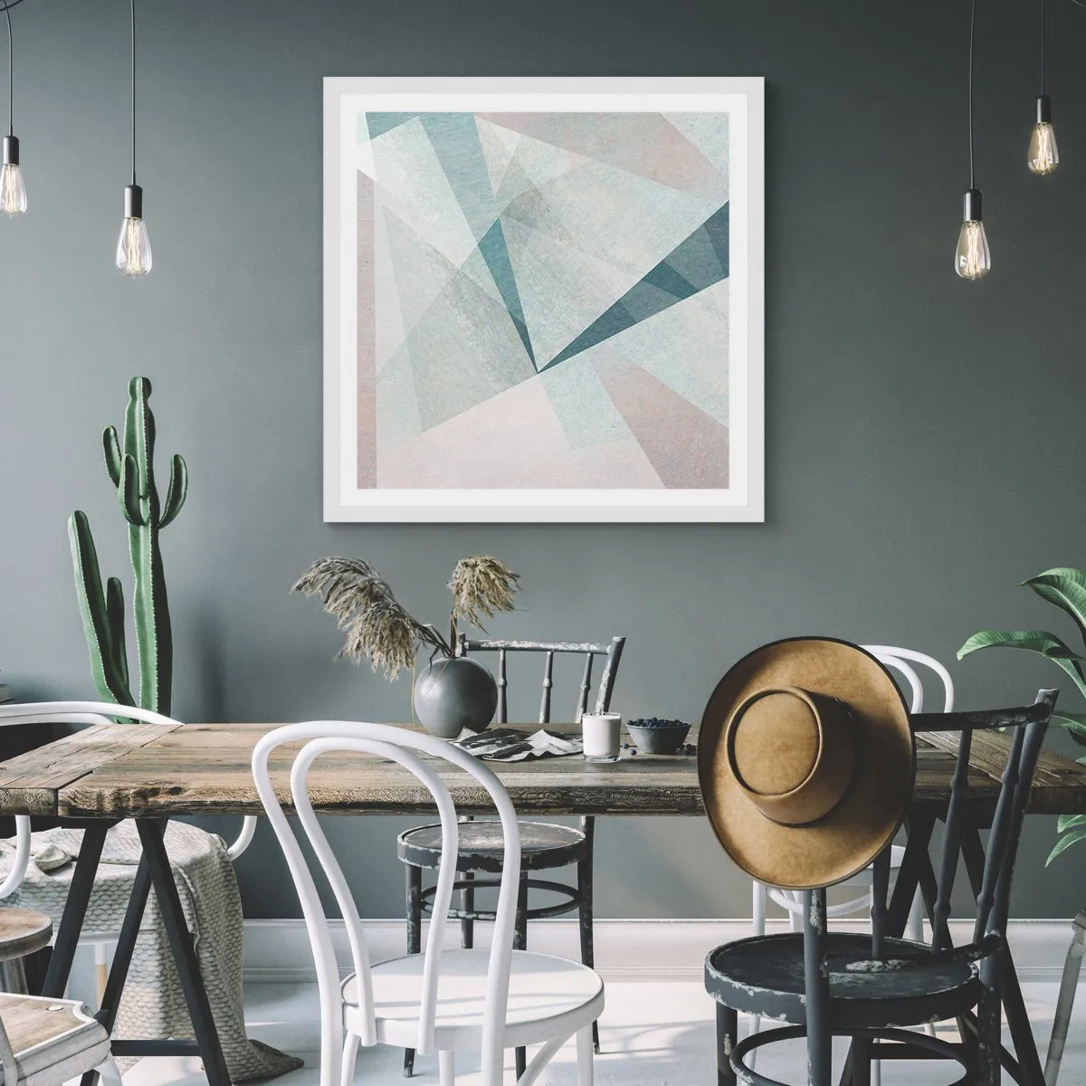 Affiche dans un cadre blanc - Poster - Calme bien que dynamique - 50x50 cm