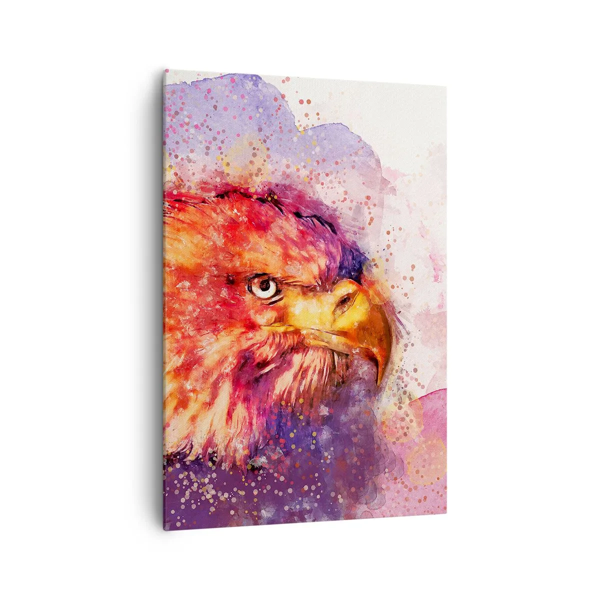 Impression sur toile - Image sur toile - Portrait d'un aigle aux couleurs aquarelles artistiques - 70x100cm - Tu ne veux pas savoir à quoi je pense - Décoration murale moderne pour le salon et la chambre ARTTOR