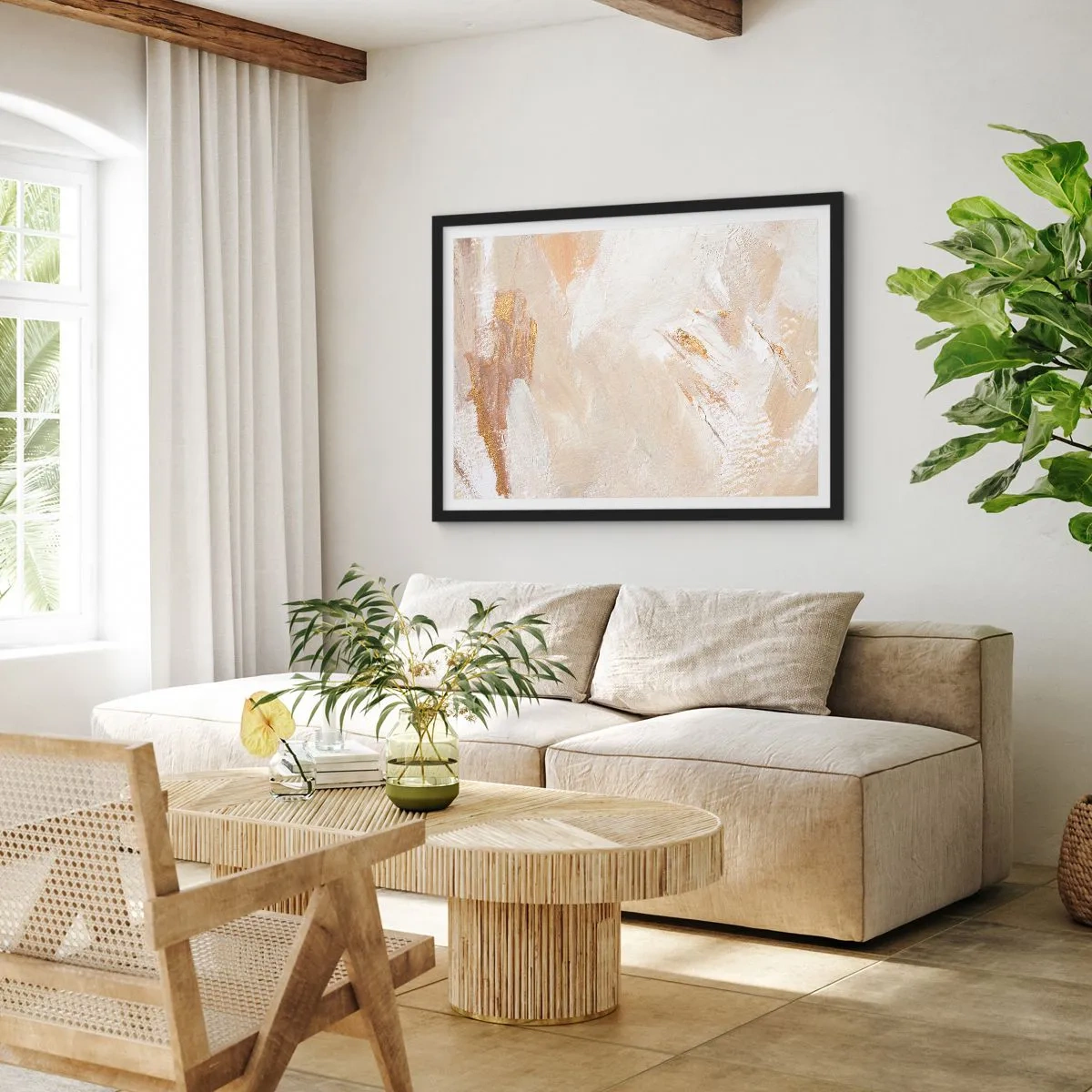 Affiche dans un cadre noir - Poster - Composition pastel - 50x40 cm