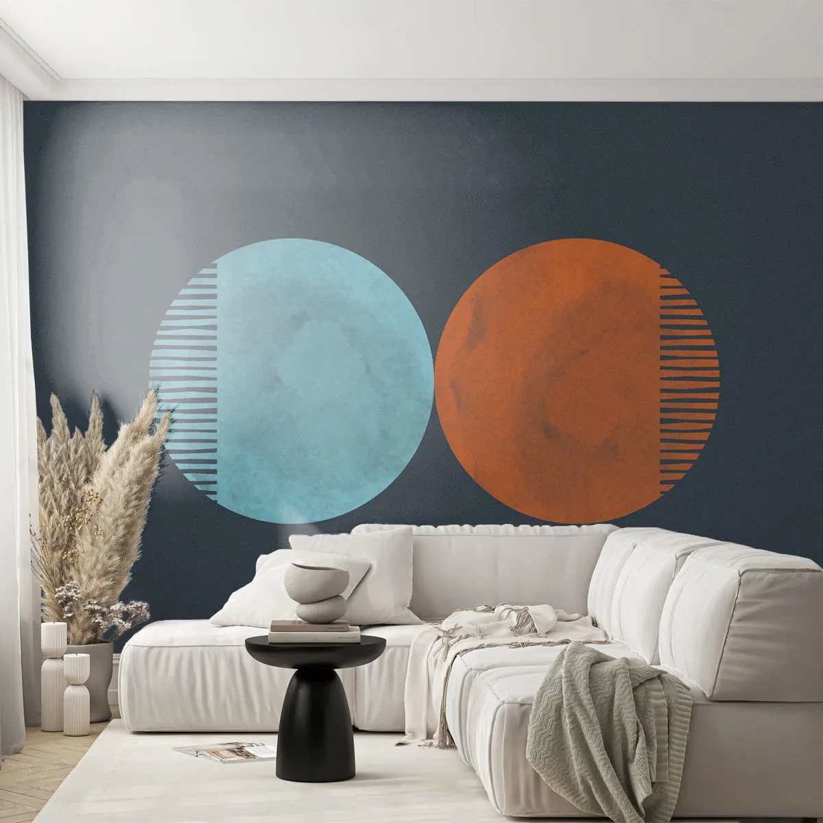 Papier Peint Photo Premium Canvas - Seulement la géométrie ? - Abstraction, Morceau, Les quartiers - 200x140 cm