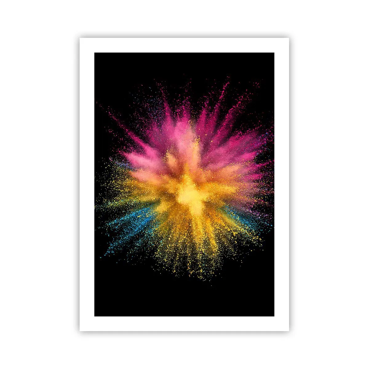 Affiche - Poster - Explosion de poudre colorée sur fond noir - 50x70cm - Origine des couleurs - Décoration murale moderne pour le salon et la chambre ARTTOR