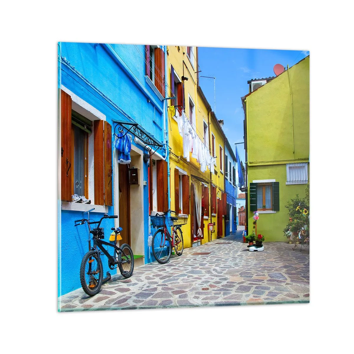 Impression sur verre - Image sur verre - Pastel, douce ruelle - 70x70 cm