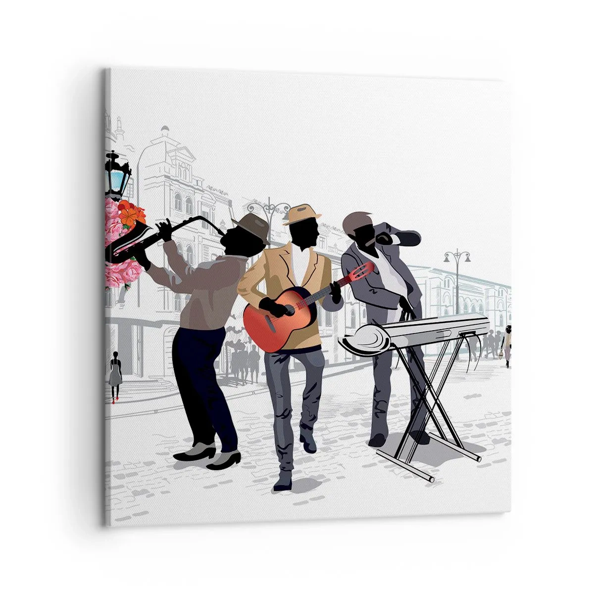 Impression sur toile - Image sur toile - Musique de rue - 50x50 cm