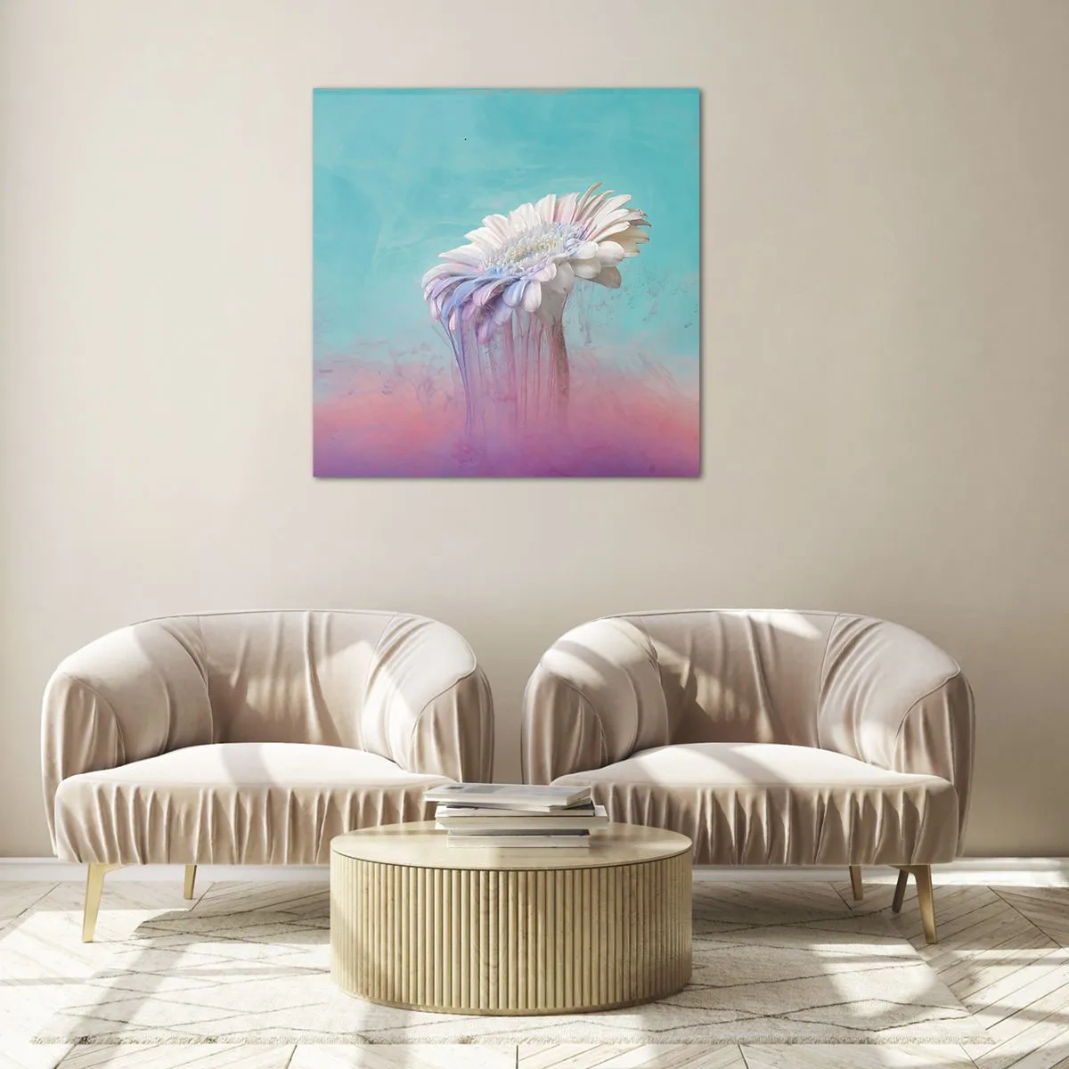 Impression sur verre - Image sur verre - Le monde souterrain des fleurs - 60x60 cm