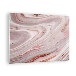 Impression sur verre - Image sur verre - Motif abstrait dans les tons de rose et de marron - 70x50cm - Rose liquide - Décoration murale moderne pour le salon et la chambre ARTTOR