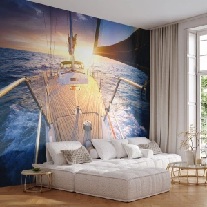 Papier Peint Autocollant Deluxe Sticker - Courir sur les vagues - Voilier, Mer, voile - 100x70 cm