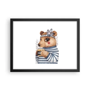 Affiche dans un cadre noir - Poster - Un nounours trop mignon - 40x30 cm