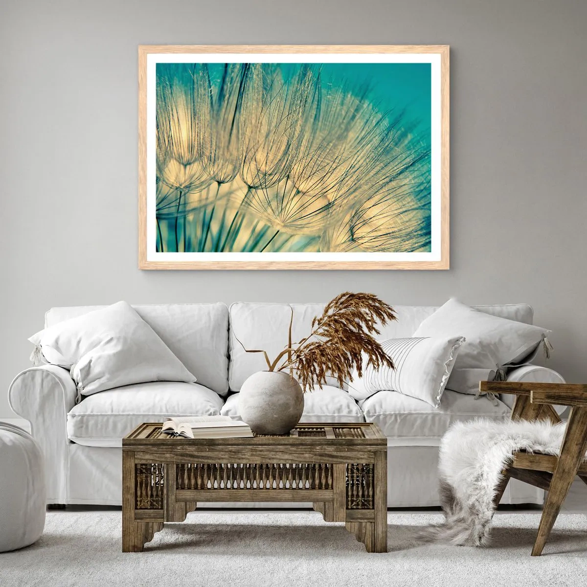 Affiche dans un chêne clair - Poster - En attente du vent - 50x40 cm