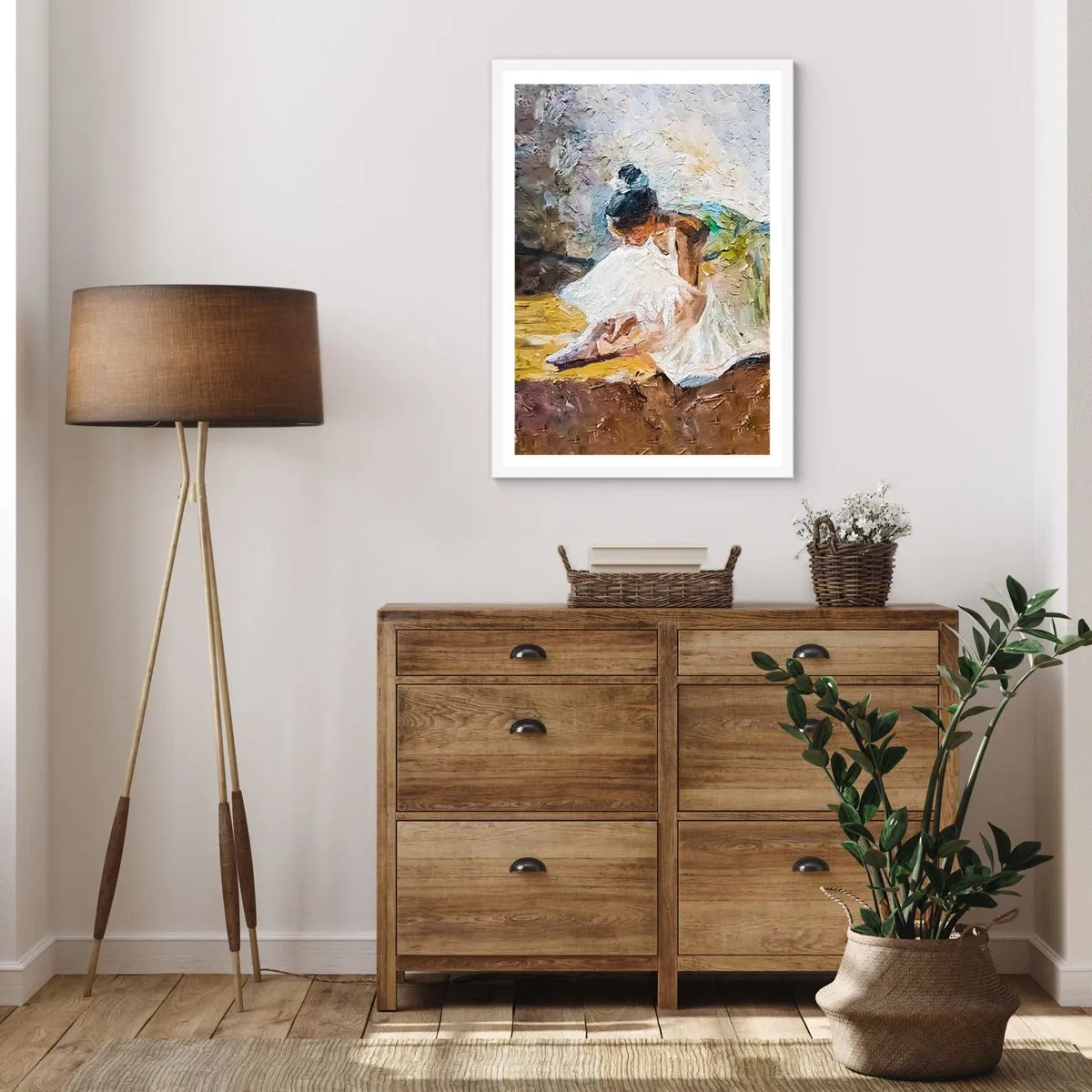 Affiche dans un cadre blanc - Poster - D'après un tableau de Degas - 40x50 cm