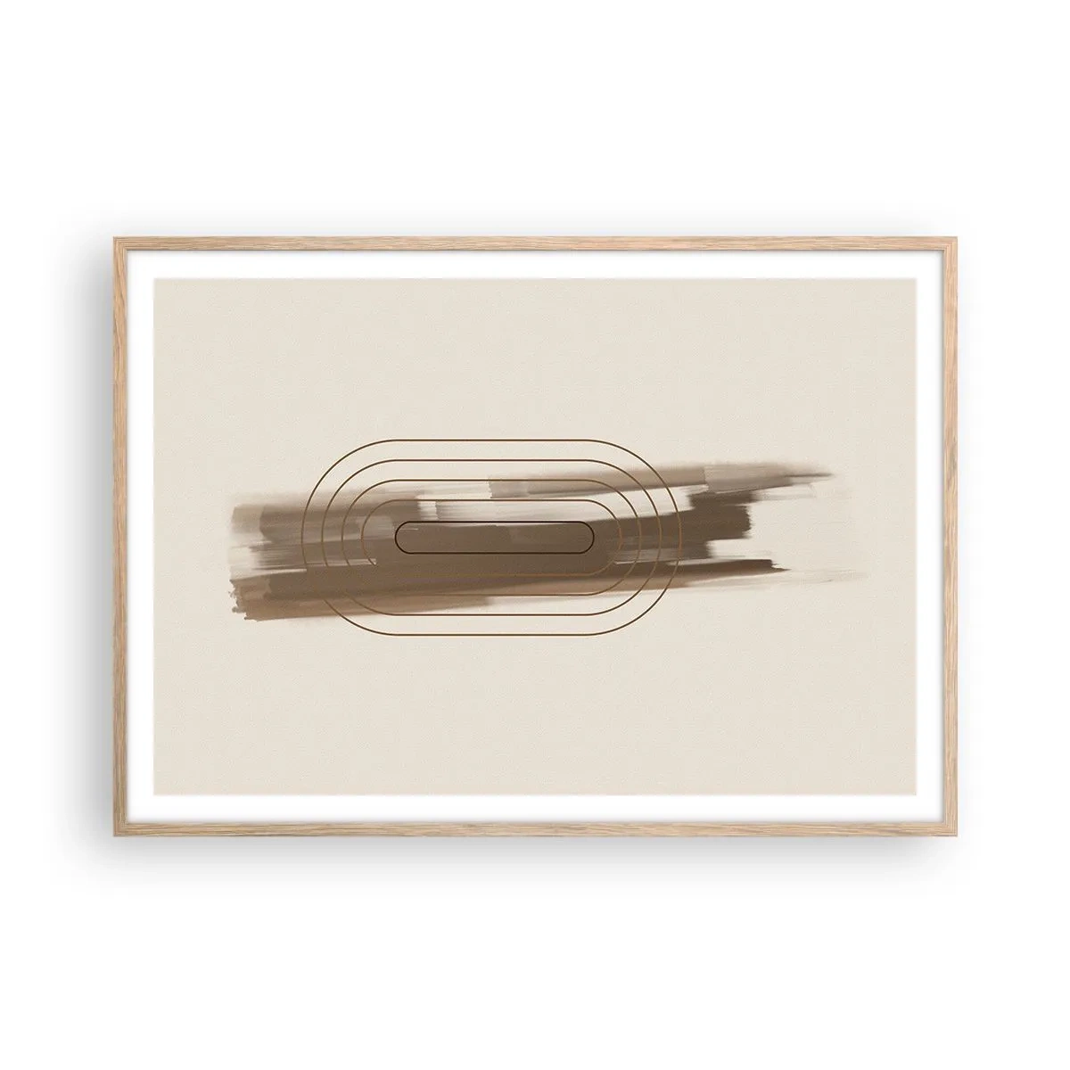 Affiche dans un chêne clair - Poster - Parfum de gris - 100x70 cm