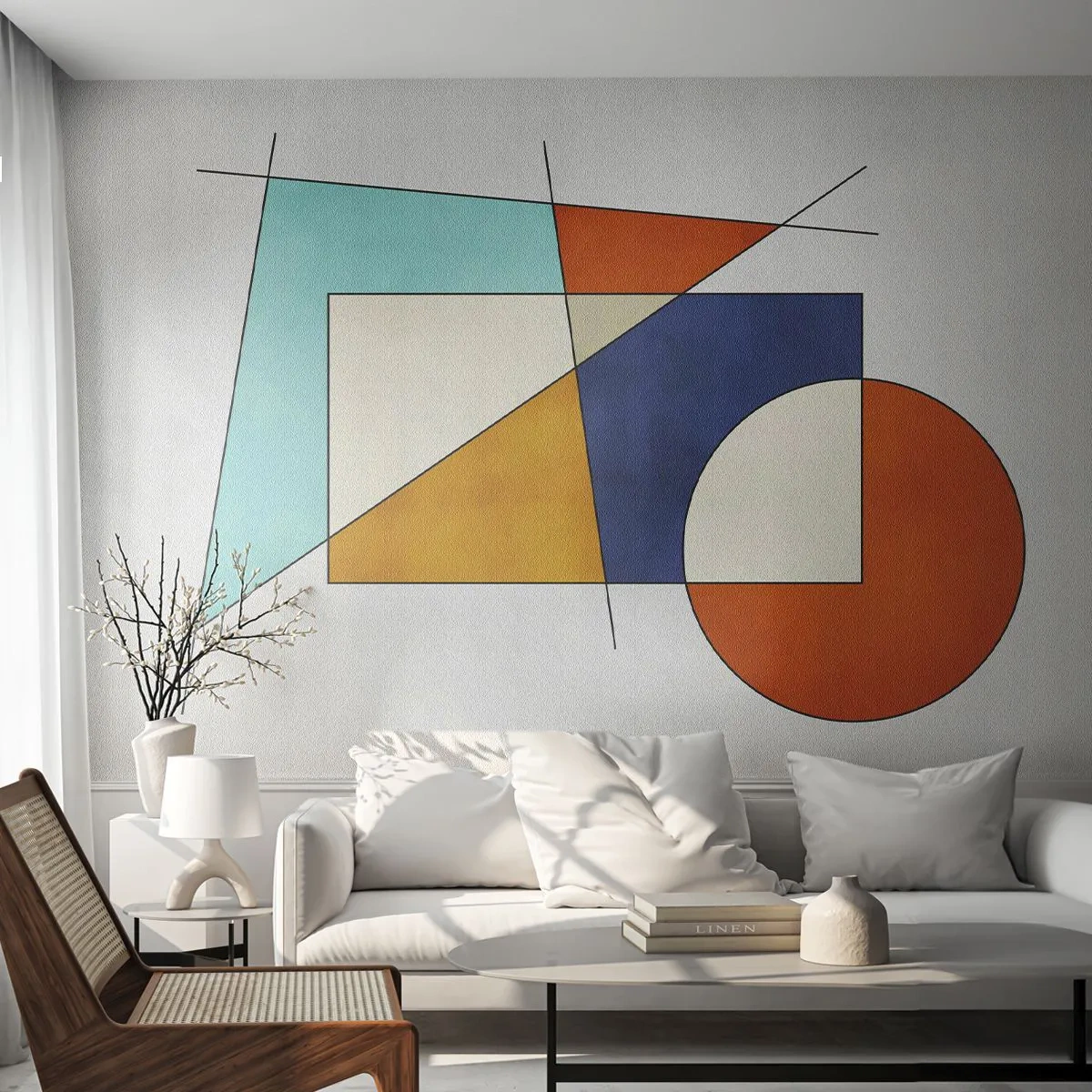 Papier Peint Autocollant Deluxe Sticker - Abstraction : plaisir moderniste - Géométrique, Moderne, Minimalisme - 100x70 cm