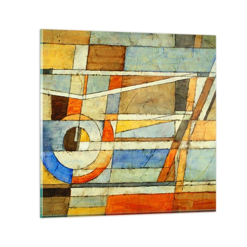 Impression sur verre - Image sur verre - Cubisme sur le chantier - 60x60 cm