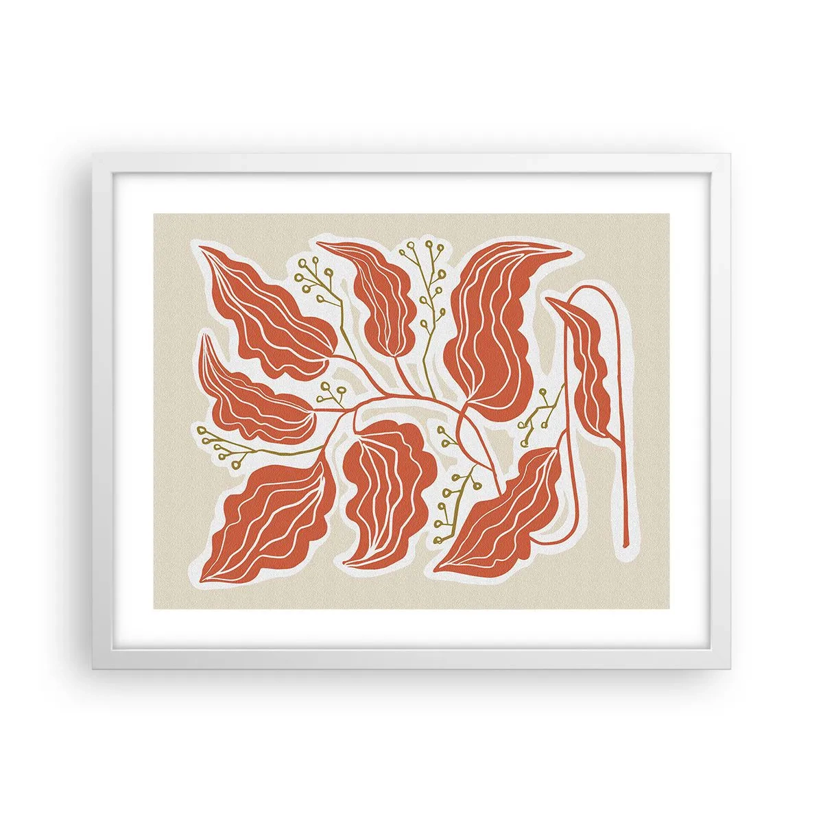 Affiche dans un cadre blanc - Poster - Folk et coloré - 50x40 cm