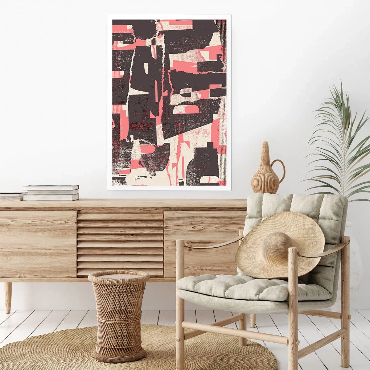 Affiche - Poster - Abstraction dynamique dans les tons de rouge et de noir - 50x70cm - Tout ce tapage - Décoration murale moderne pour le salon et la chambre ARTTOR