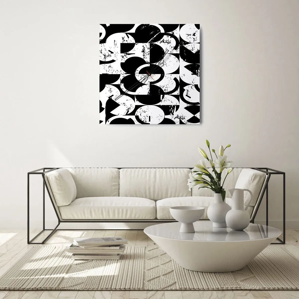 Horloge murale - Pendule murale - Le blanc est blanc et le noir est noir - 40x40 cm