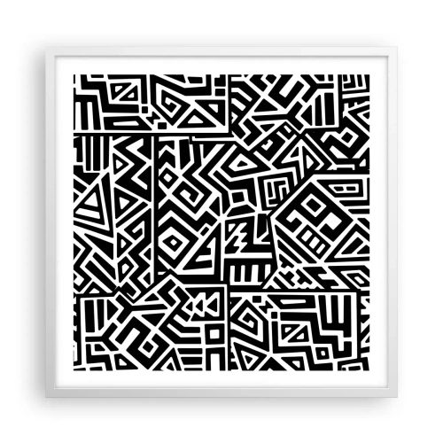 Affiche dans un cadre blanc - Poster - Composition précolombienne - 60x60 cm