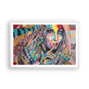 Affiche dans un cadre blanc - Poster - Taisez-vous jusqu'à ce que vous compreniez - 91x61 cm