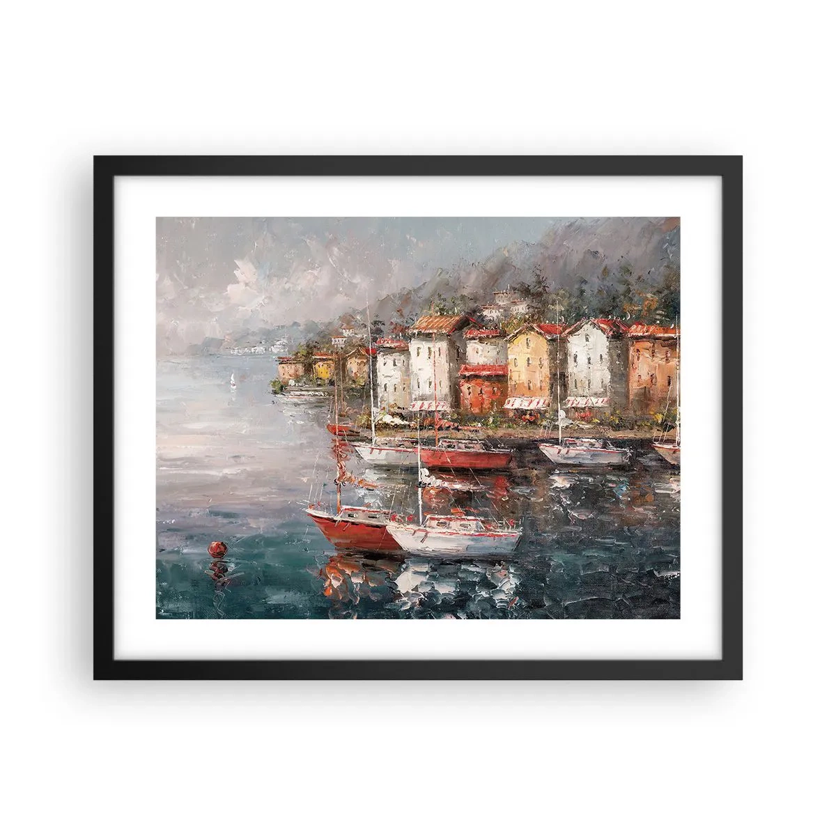 Affiche dans un cadre noir - Poster - Havre romantique - 50x40 cm