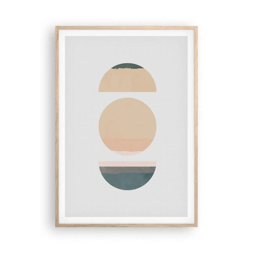 Affiche dans un chêne clair - Poster - Cercles après cercles - 70x100 cm