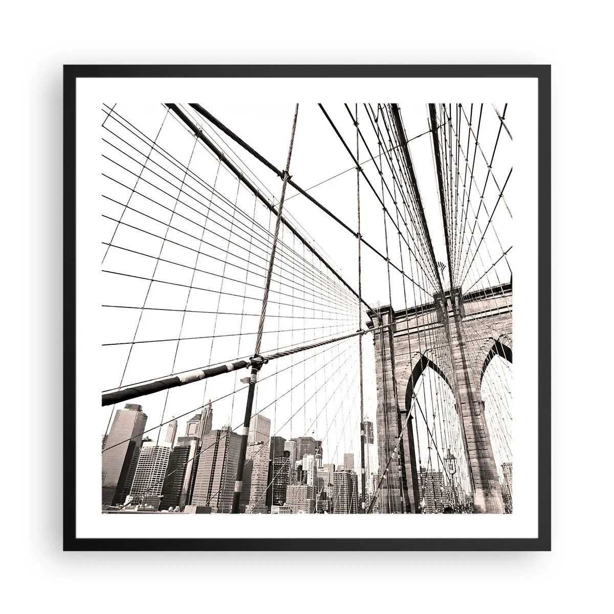 Affiche dans un cadre noir - Poster - Cathédrale New Yorkaise - 60x60 cm