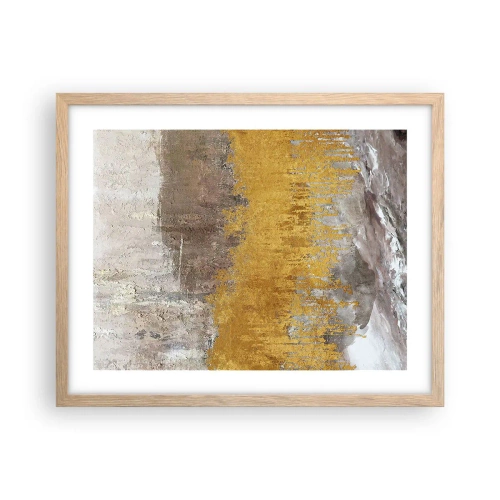 Affiche dans un chêne clair - Poster - Une explosion d'or - 50x40 cm