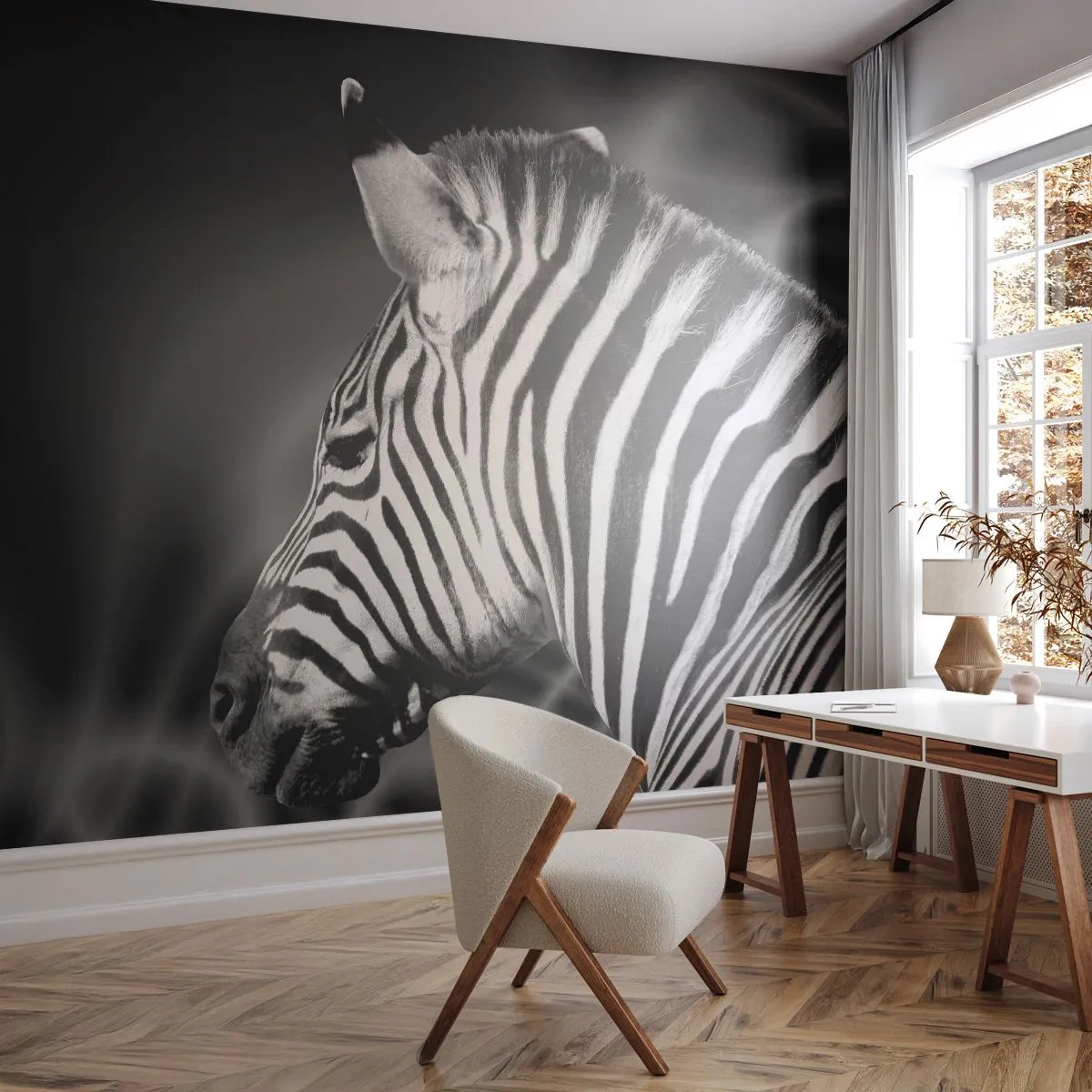 Papier Peint Autocollant Deluxe Sticker - Blanc c'est blanc et noir c'est noir - Côtes, Noir et blanc, Animaux - 100x70 cm