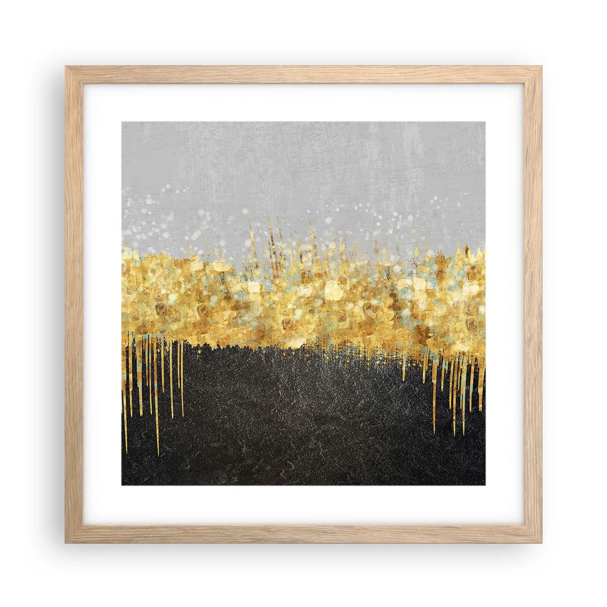 Affiche dans un chêne clair - Poster - Vers l'intérieur et vers le haut - 40x40 cm