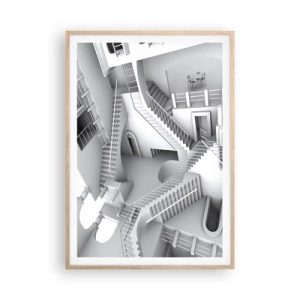 Affiche dans un chêne clair - Poster - Paradoxes spatiaux - 70x100 cm