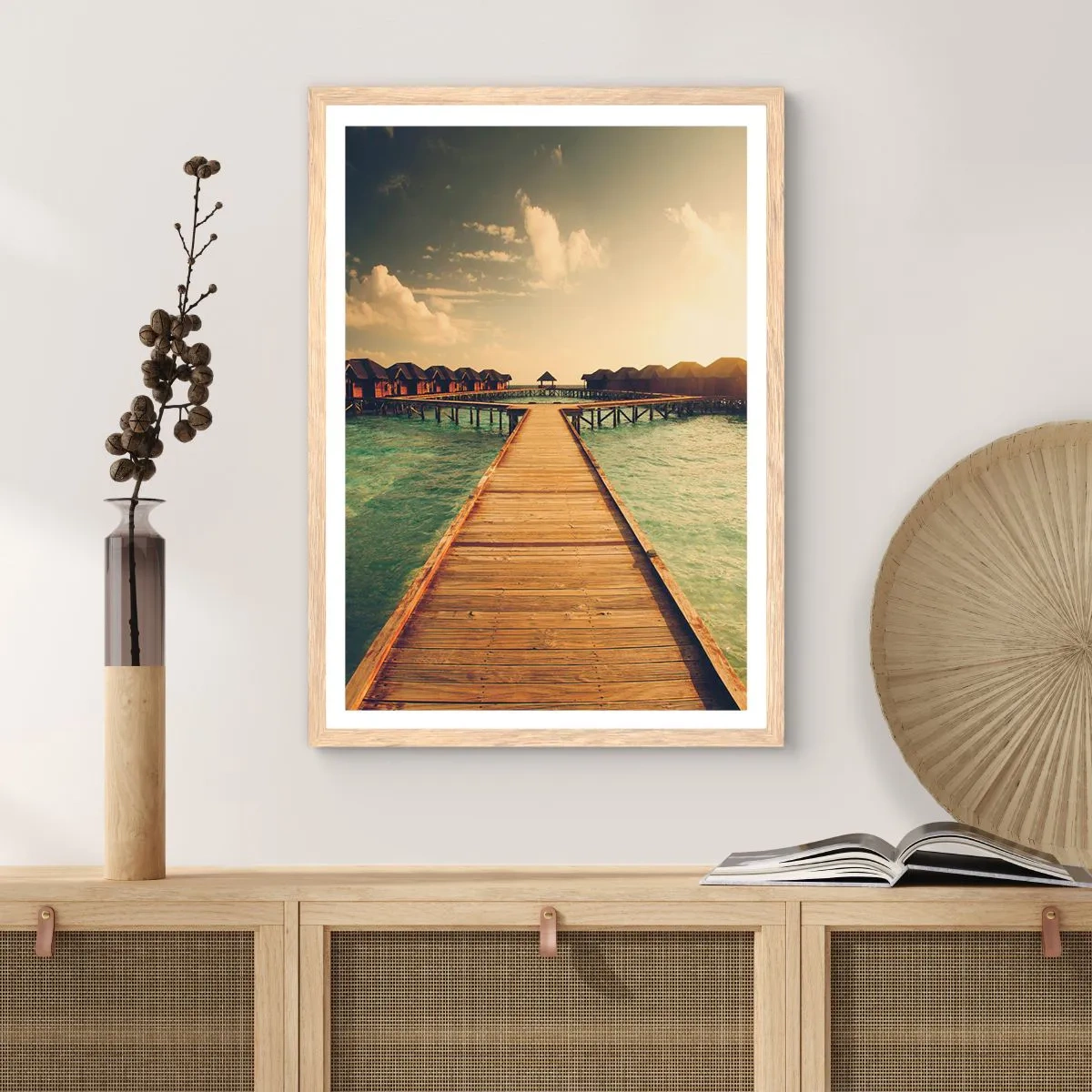 Affiche dans un chêne clair - Poster - Invitation chaleureuse - 30x40 cm